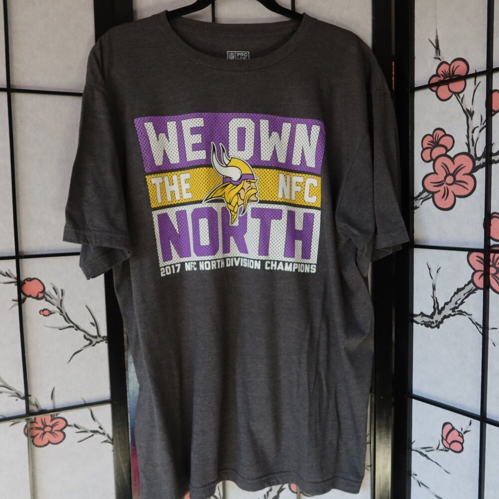 NFL Proline Fanatics Gray Vikings We Own The North NFC Short Sleeve T-Shirt XL